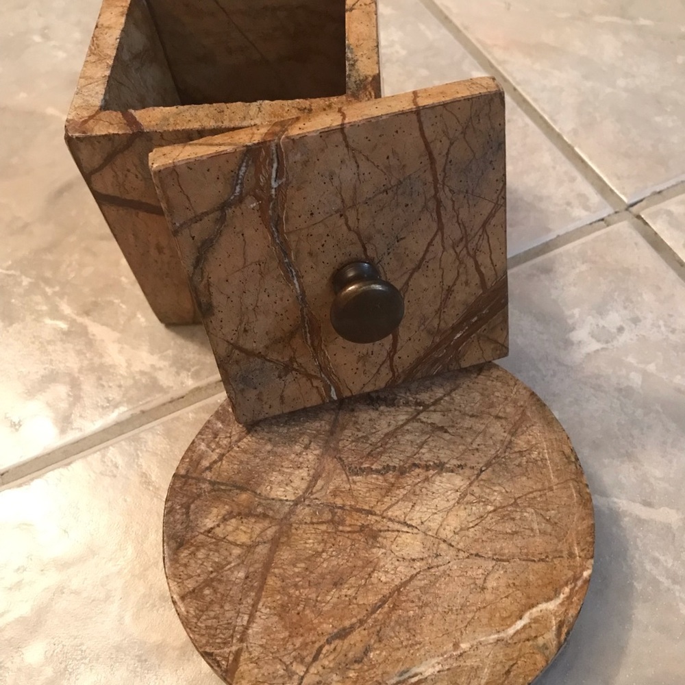 Genuine Marble Vanity multi-purpose Box with Top and slab for soap, etc.